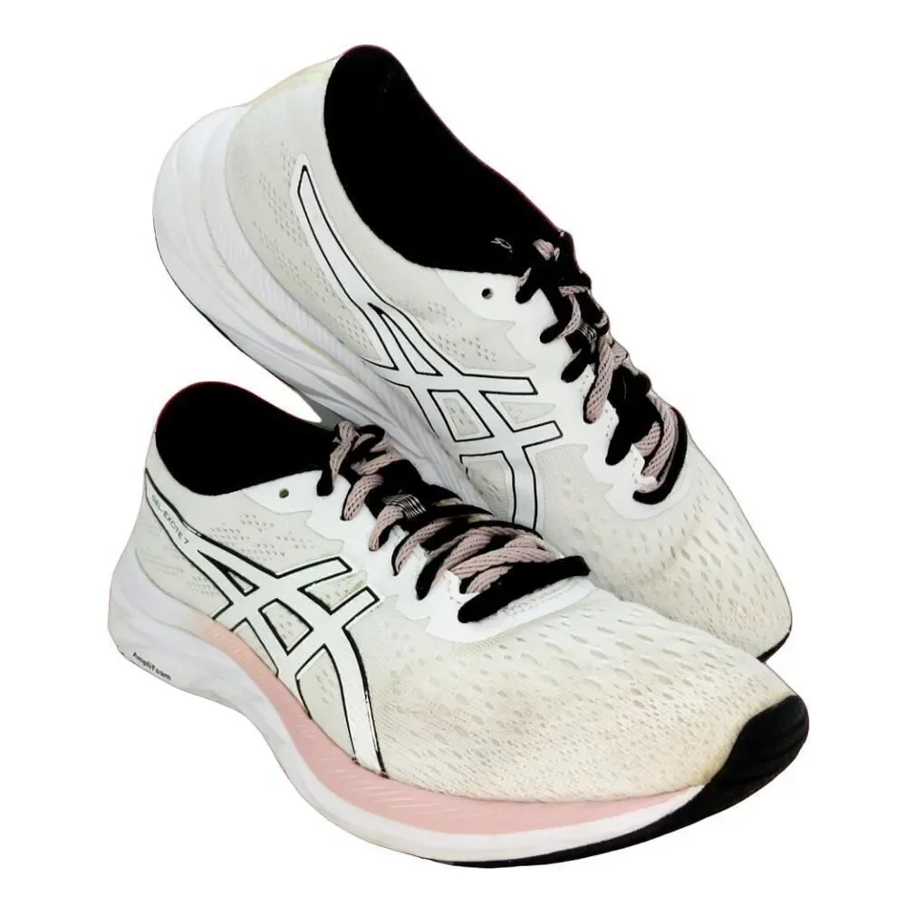 Asics Gel Excite 7 Women's Running Shoes - White/Pink - Size 7